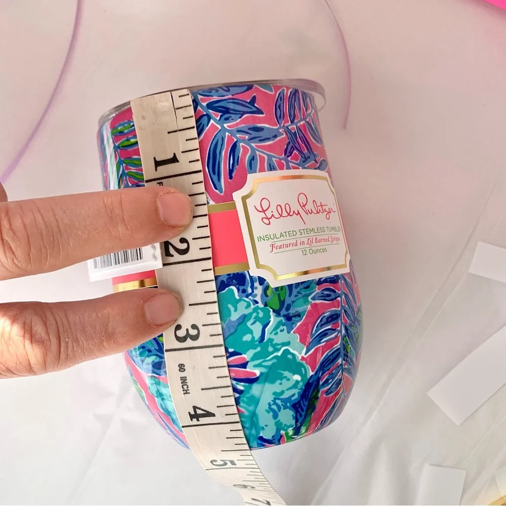 NEW Lilly Pulitzer Insulated Stemless Tumbler Pink Isle Lil Earned Stripes - Picture 12 of 15
